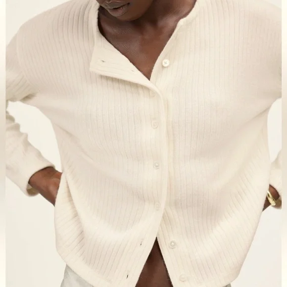 Madewell Cream Button-Up Cardigan - Picture 5 of 12